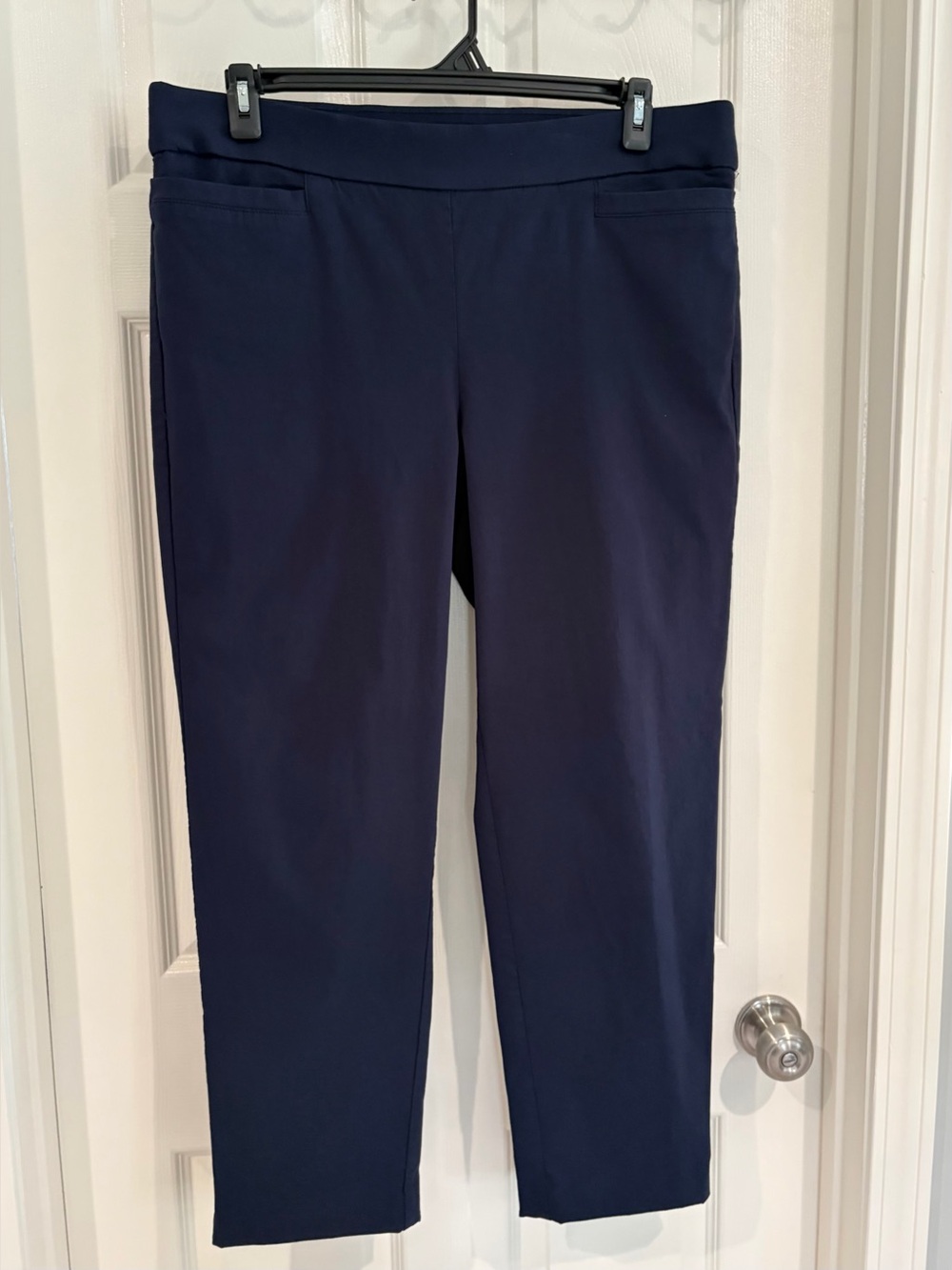 Briggs Women Navy Blue Stretch Ankle Pull On Pants Sz 18 Classic Workwear Office